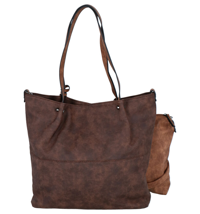 Emily & Noah Grijze Bag in Bag Shopper Tas in kunstleer (284365)