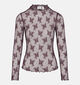 Pieces Vio Mesh Bordeaux T-shirt met Lange Mouwen voor dames (382229)