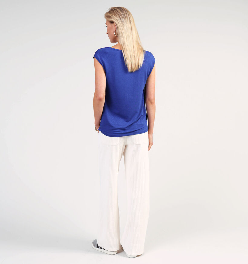 Pieces Billo Tee Lurex T-shirt en Bleu pour femmes (361143)