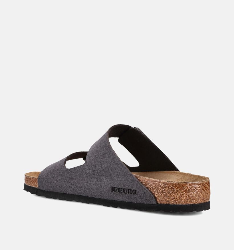 Birkenstock Arizona Nu-pieds en Gris fonc&eacute; pour hommes (382202)