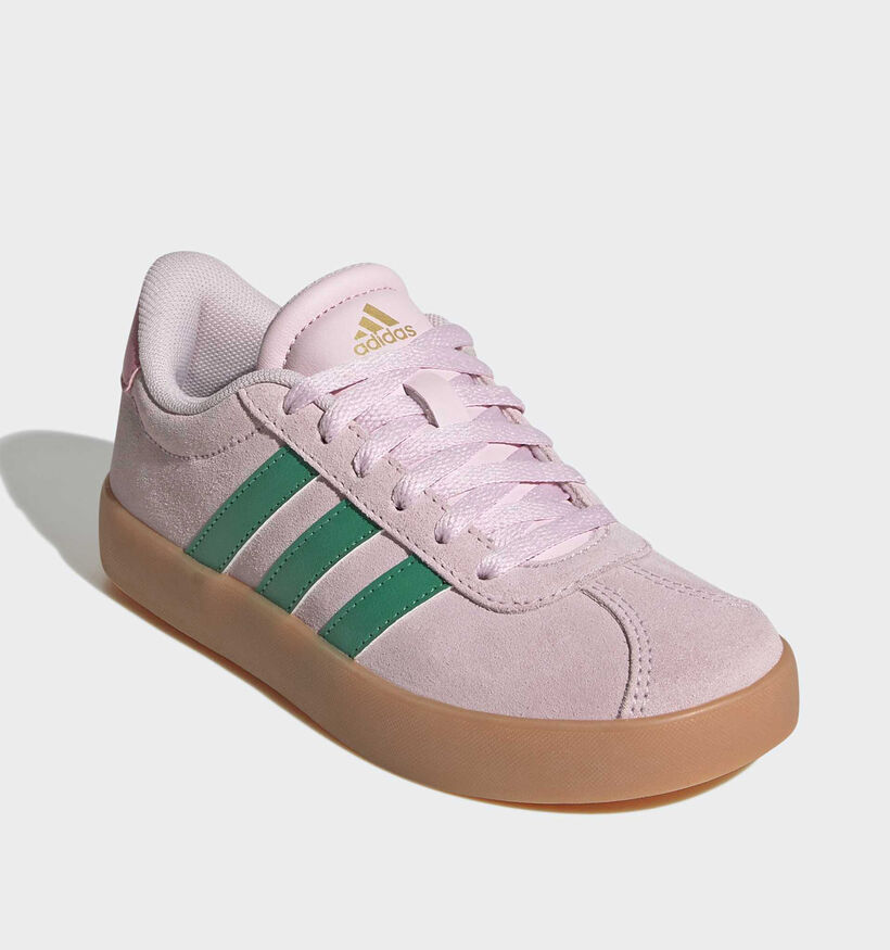 adidas VL Court 3.0 Roze/Groene Sneakers voor meisjes (372717) - geschikt voor steunzolen