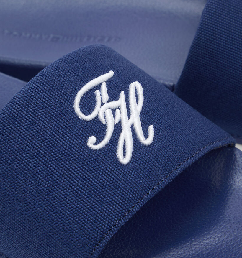Tommy Hilfiger Script Pool Slide Claquettes en Bleu pour femmes (368620)