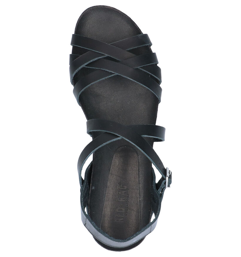 Red-Rag Sandales plates en Noir en cuir (275493)