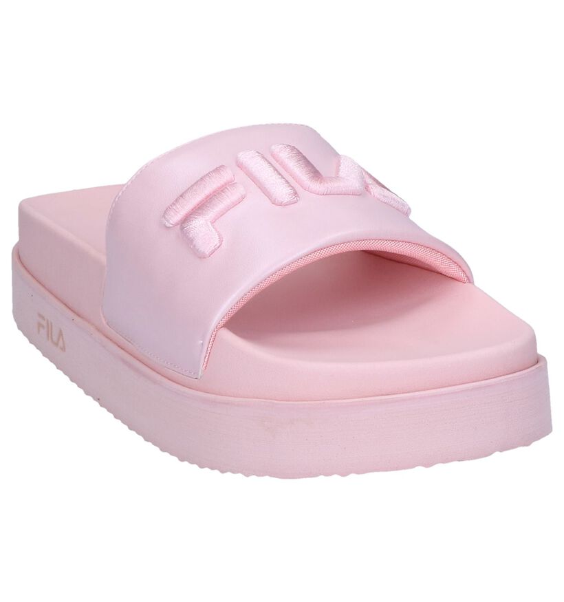 Fila Morro Bay Zeppa Pastelroze Slippers in kunstleer (240846)