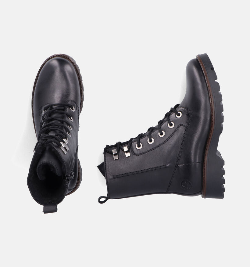 Rieker Boots &agrave; lacets en Noir pour femmes (347442)