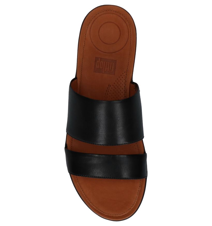 FitFlop Delta Slide Sandals Zwart in leer (212831)