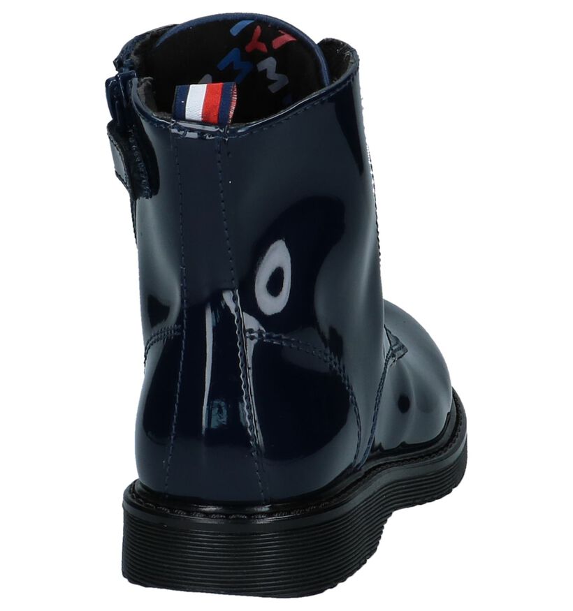 Donkerblauwe Laké Boots met Rits en Veter Tommy Hilfiger in kunstleer (225258)