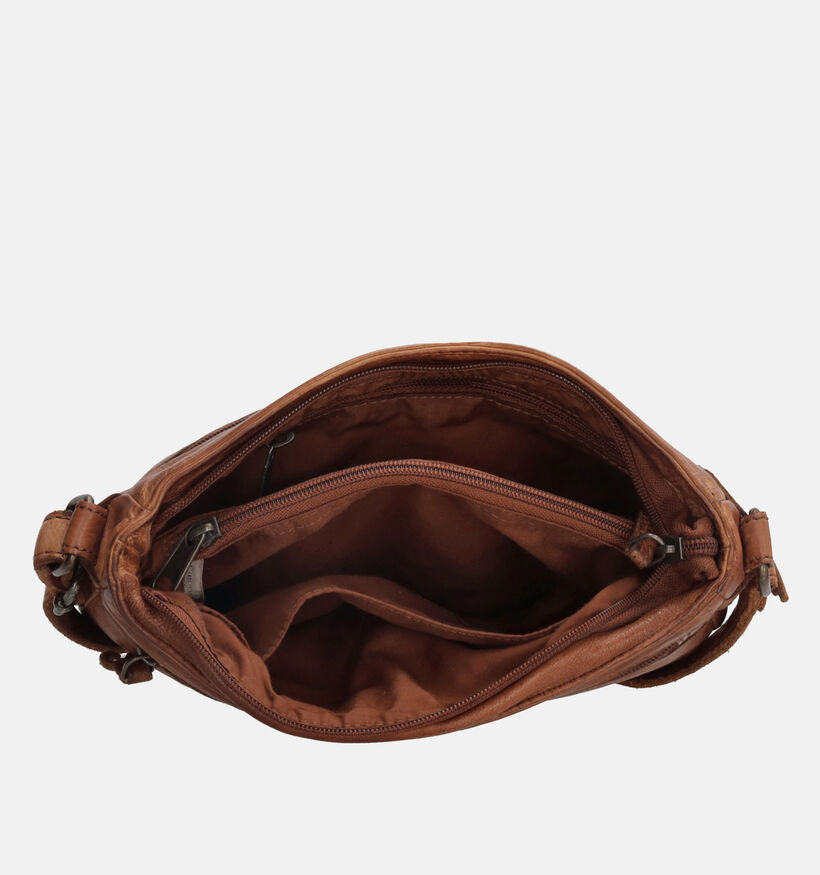 Hide & Stitches Sac &agrave; bandouli&egrave;re en Cognac pour femmes (374212)