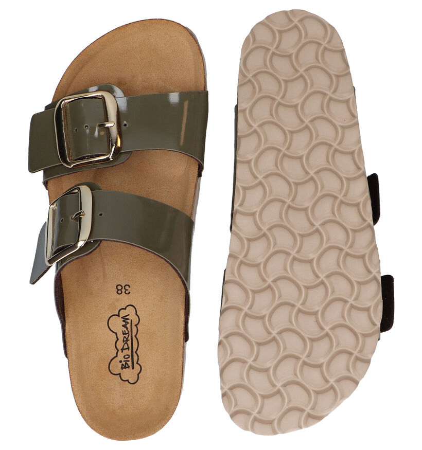 Bio Dream Kaki Slippers in kunstleer (292438)