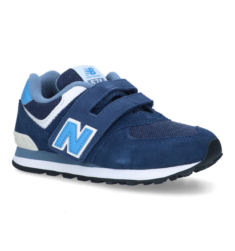 New Balance PV574 Baskets en Bleu pour garçons (319257) - pour semelles orthopédiques