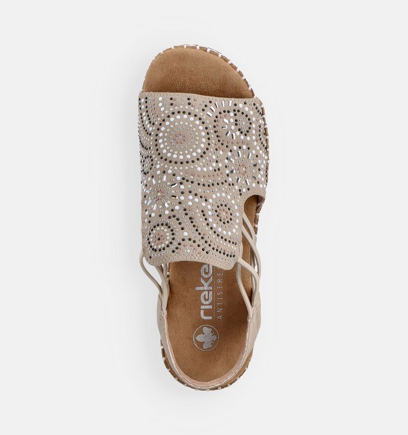 Rieker Antistress Sandales compens&eacute;es en Rose pour femmes (370387)