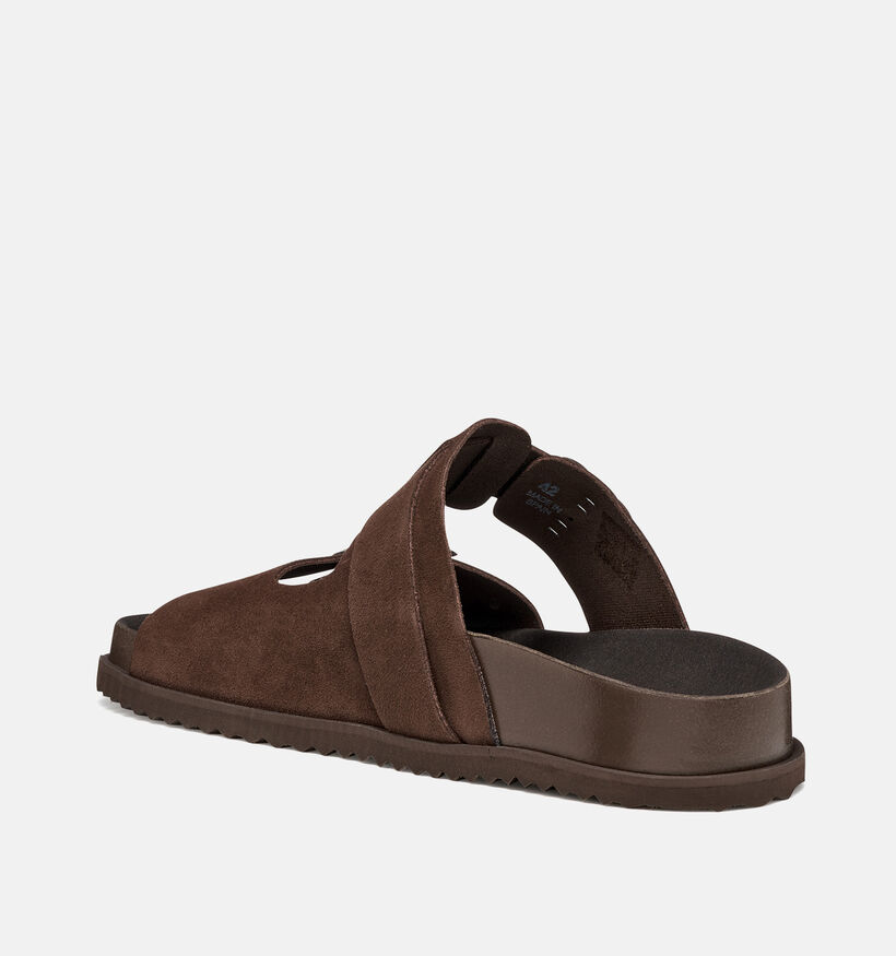 Geox Nu-pieds casual en Brun fonc&eacute; pour hommes (367999)