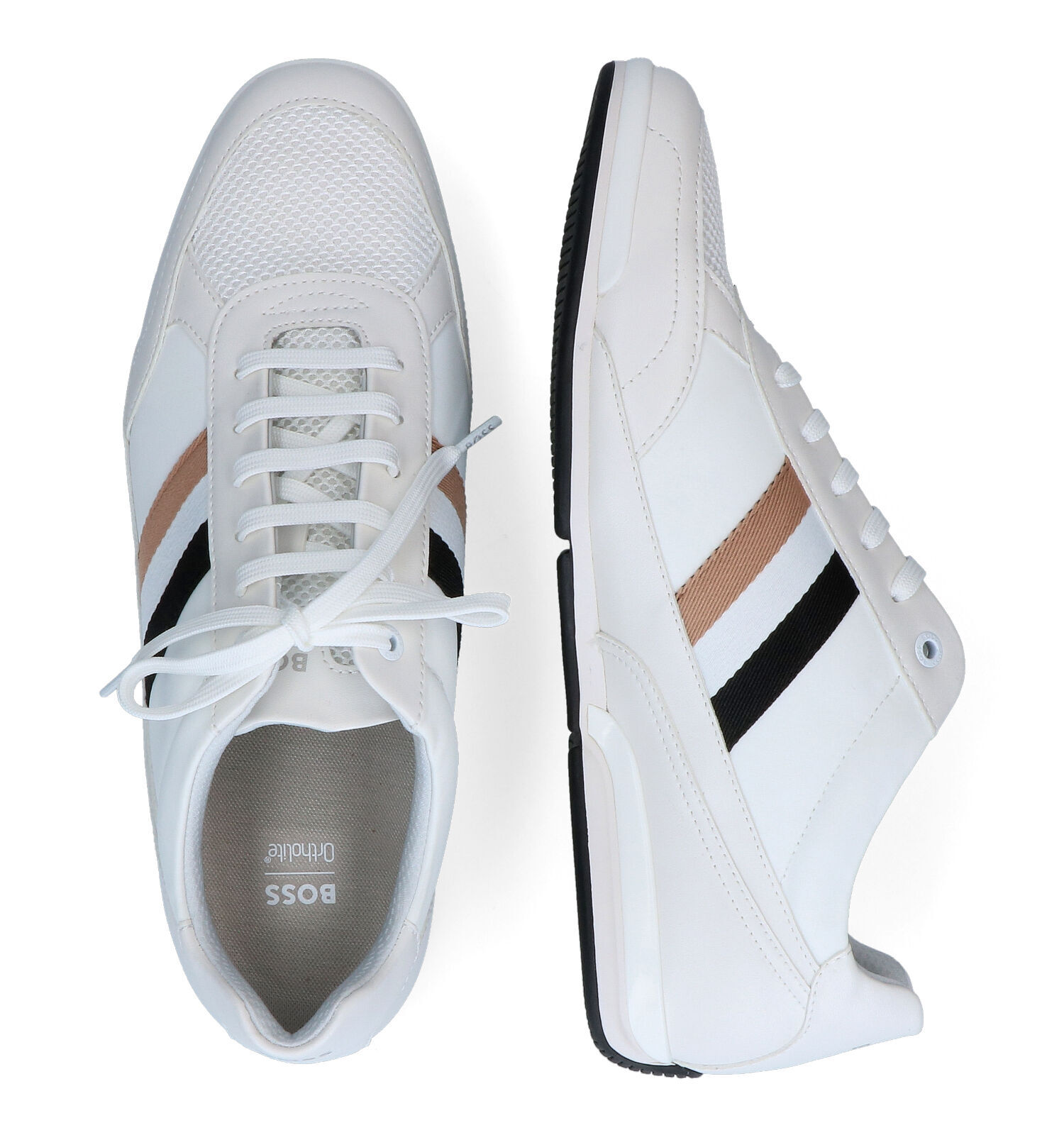 Hugo Boss Saturn Low Witte Veterschoenen Heren Lage schoenen