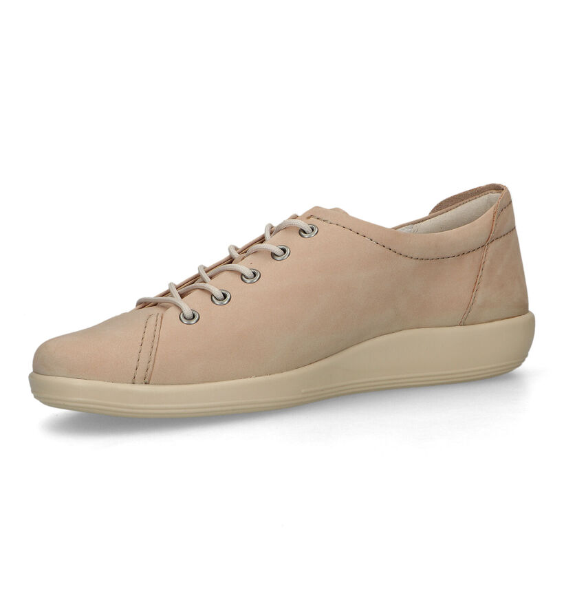 ECCO Soft 2.0 Beige Veterschoenen voor dames (321141) - geschikt voor steunzolen