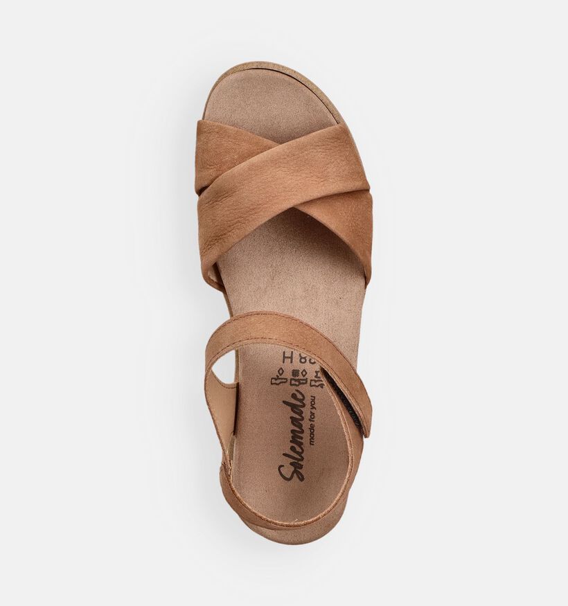 Solemade Sandales plates en Cognac pour femmes (371644) - pour semelles orthop&eacute;diques