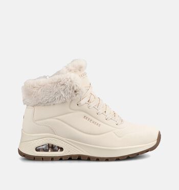 Skechers Uno Rugged High Boots Zwart/Beige/Roze