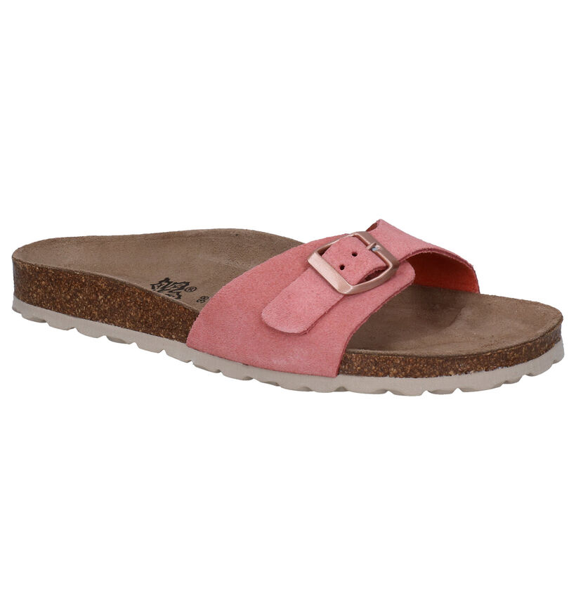 Big Leaf Roze Slippers in nubuck (292594)