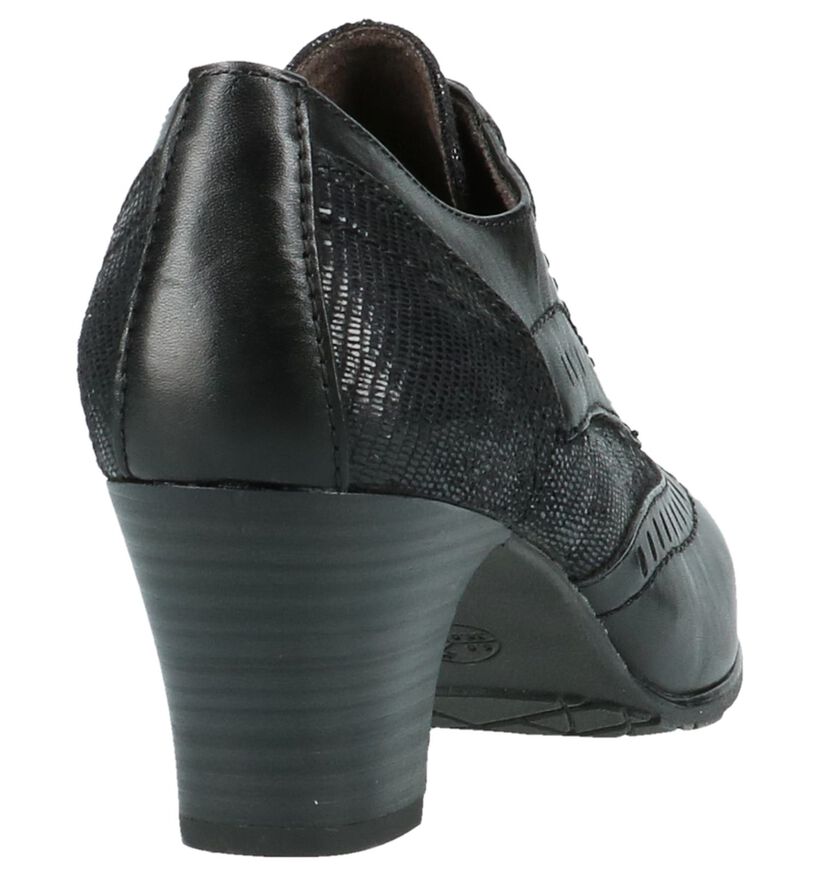 Jana Zwarte Veterschoen met Hak, , pdp
