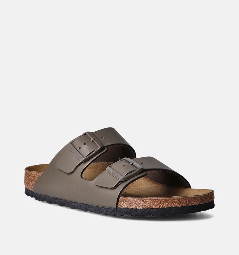 Birkenstock Arizona Natural Leather Nu-pieds en Vert Khaki pour hommes (351078)