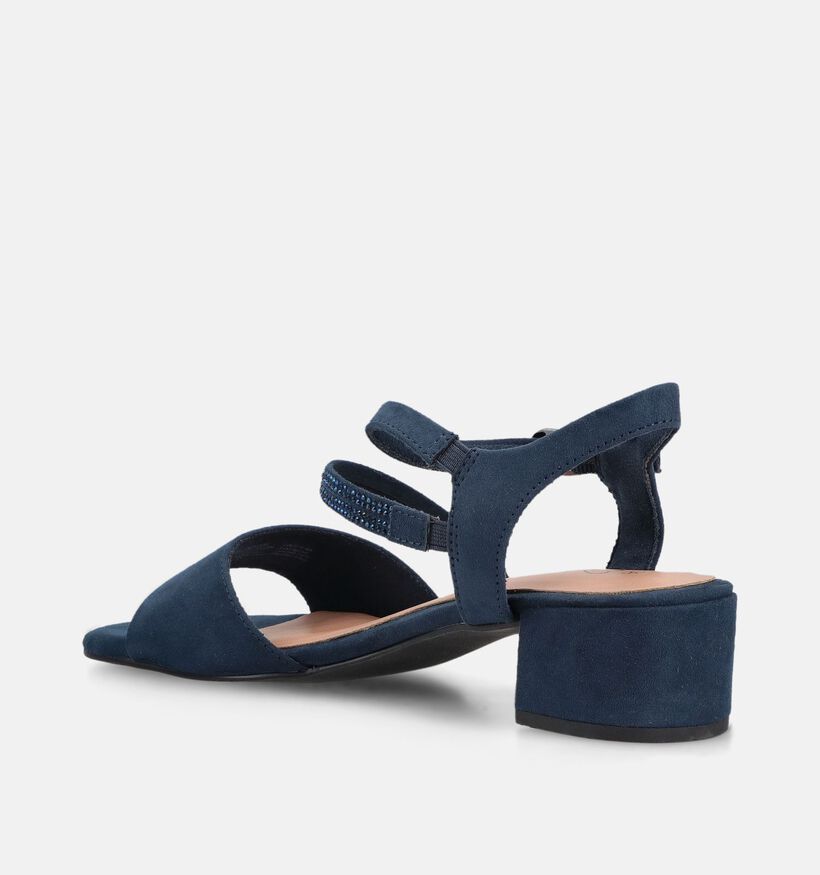 Marco Tozzi Sandales &agrave; talons en Bleu fonc&eacute; pour femmes (371856)