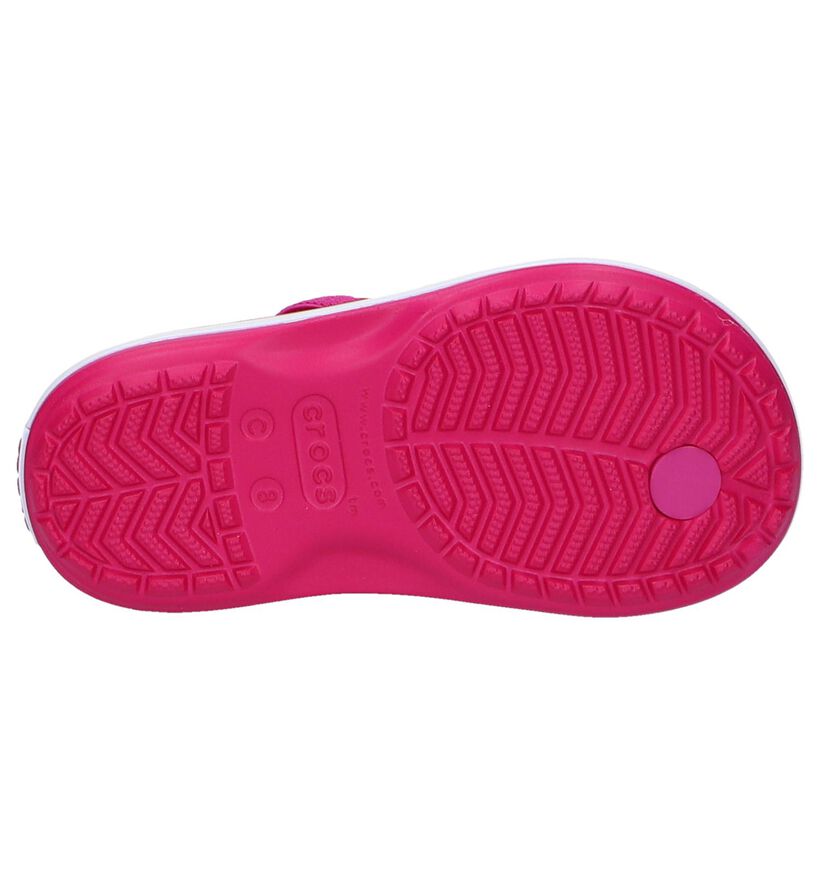 Roze Teenslippers Crocs Crocband Strap Flip K, , pdp
