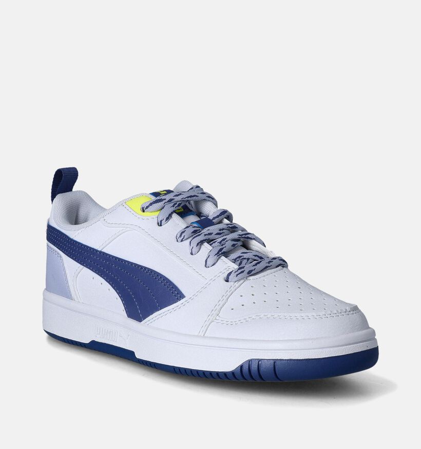 Puma Rebound V6 Lo Flying Baskets en Bleu pour filles, garçons (350379) - pour semelles orthopédiques