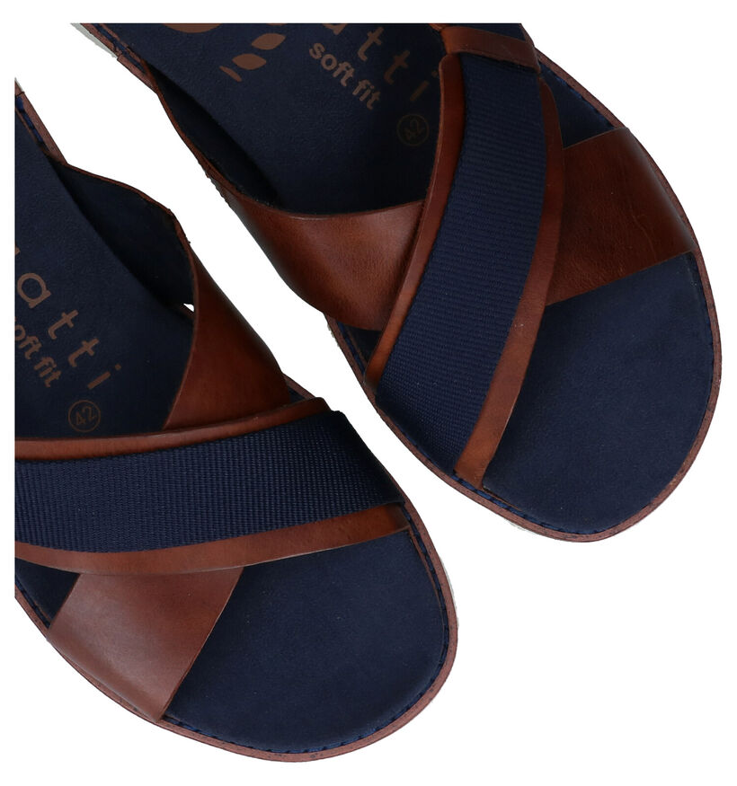 Bugatti Limon Blauwe Slippers in leer (287403)