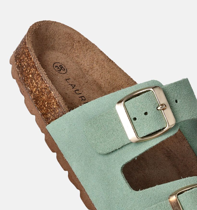 Laurent David Nu-pieds plates en Vert pour femmes (358092)