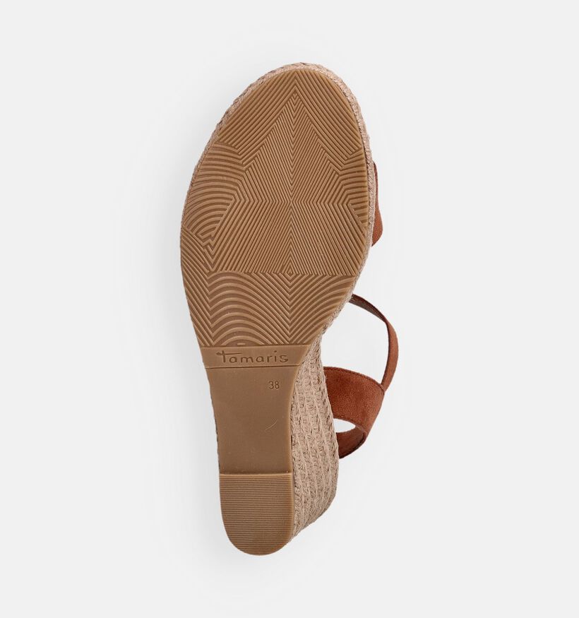 Tamaris Sandales compens&eacute;es en Camel pour femmes (371688)
