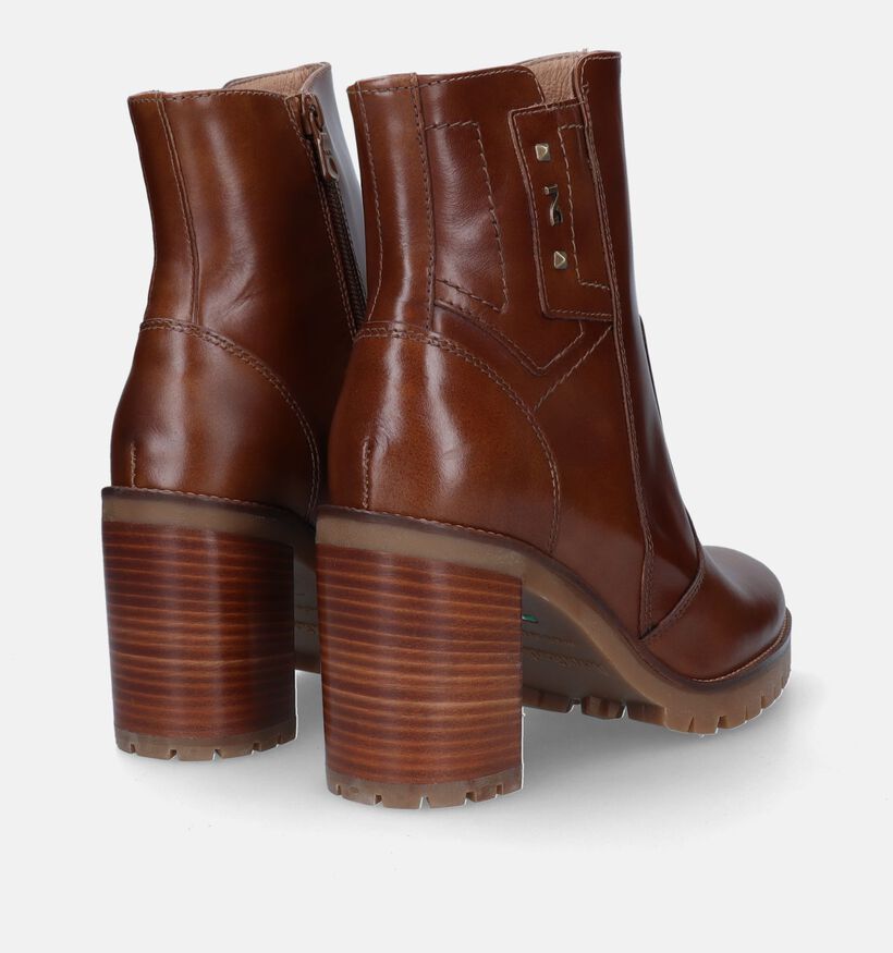 NeroGiardini Bottines avec talon carré en Cognac pour femmes (330732)