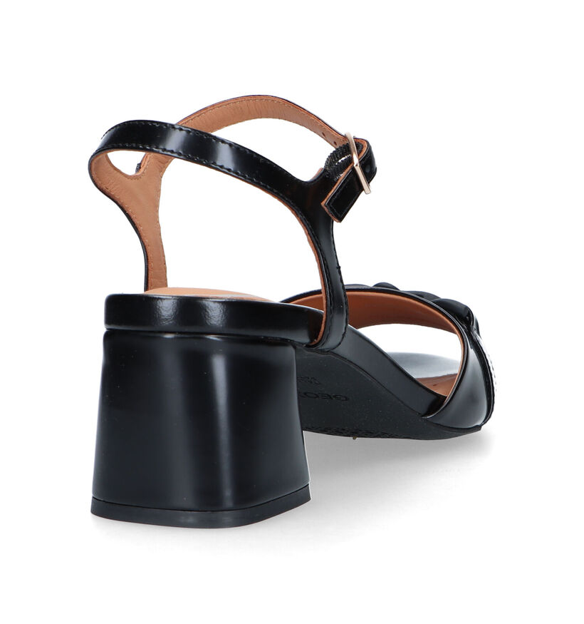 Geox Genziana Mid Zwarte Sandalen in leer (326666)