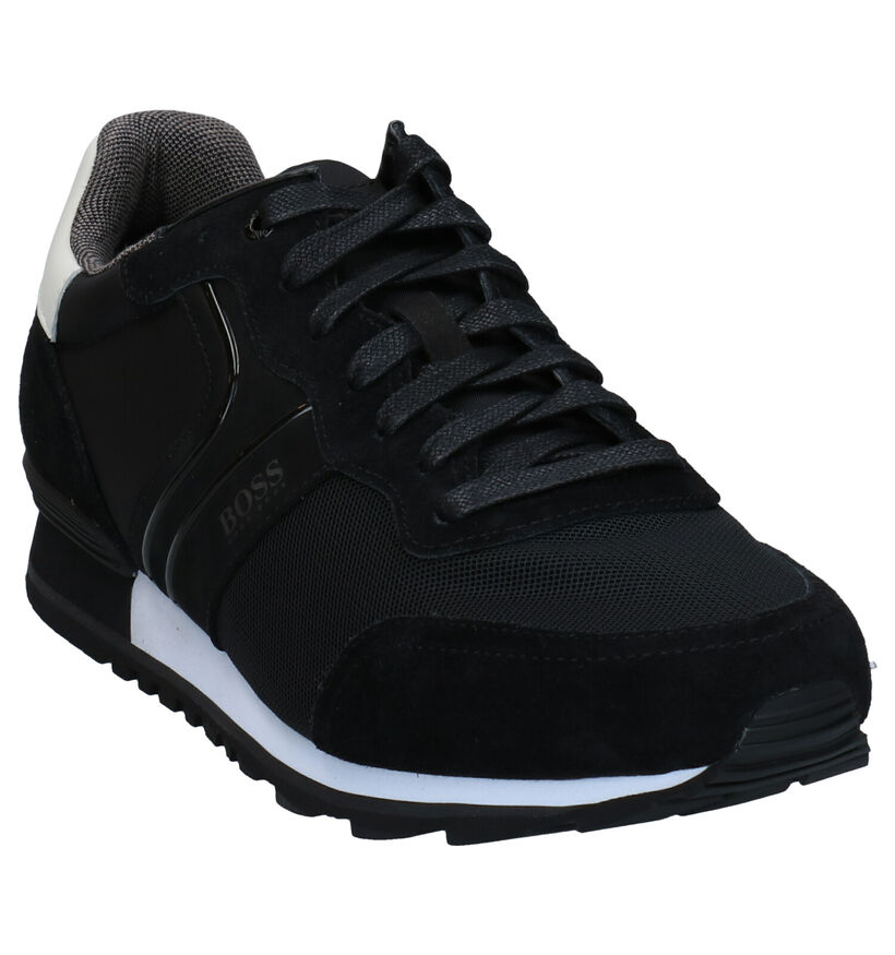 Boss Parkour Runn Chaussures à lacets en Bleu en daim (296446)