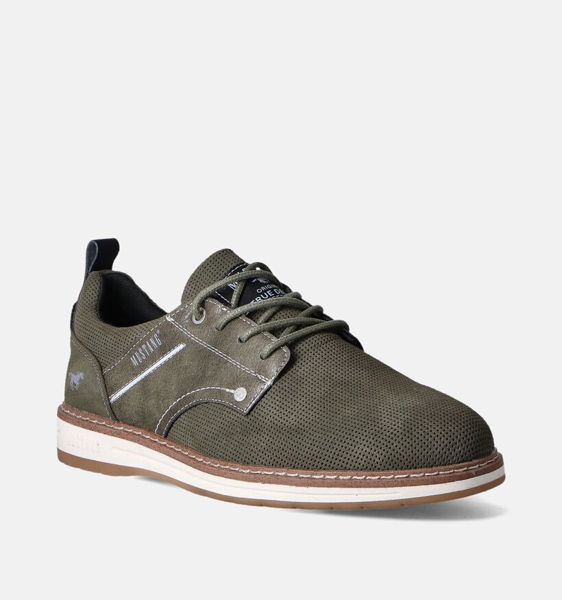 Mustang Kaki Veterschoenen voor heren (351333)