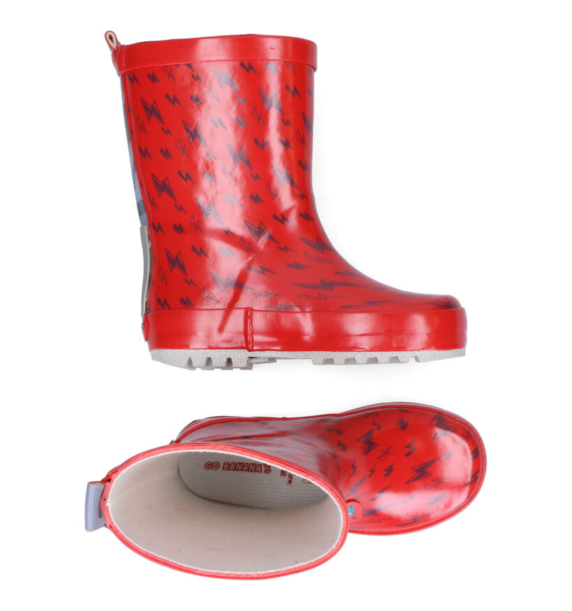 Go Banana's Alligator Bottes de pluie en Rouge pour garçons (315337) - pour semelles orthopédiques