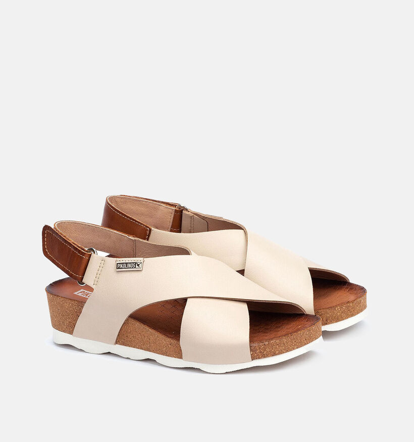 Pikolinos Mahon Sandales compens&eacute;es en &Eacute;cru pour femmes (370533)