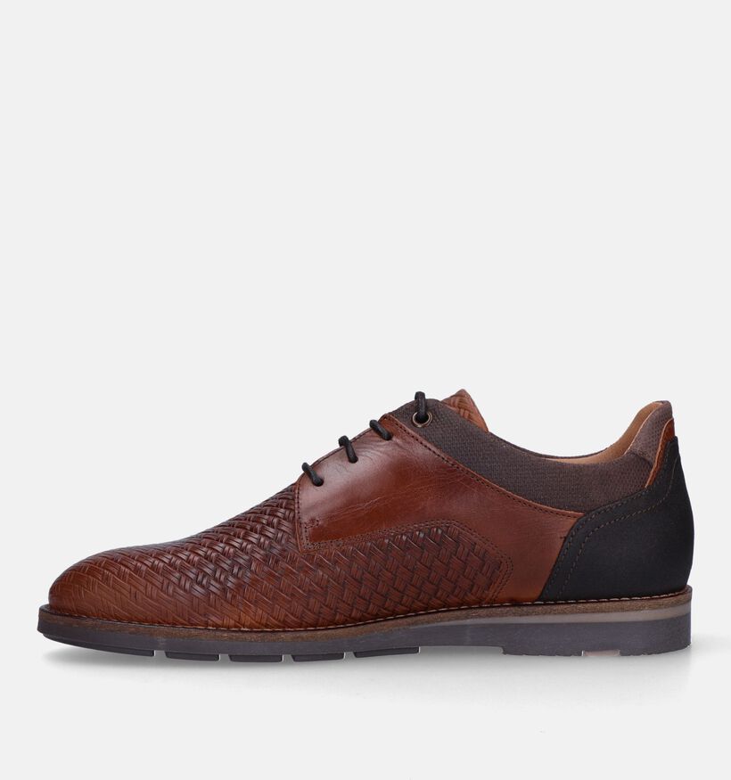 Bullboxer Chaussures à lacets en Cognac pour hommes (332271) - pour semelles orthopédiques