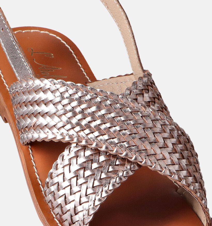 Atelier Tropezien Fannymesh Sandales plates en Or pour femmes (357724)