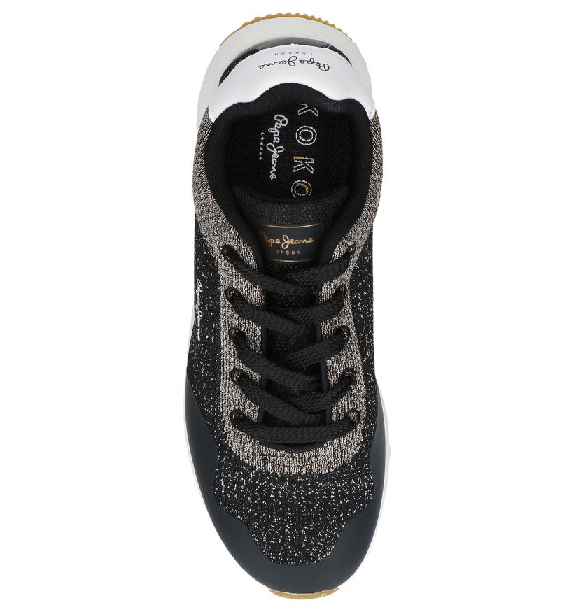 Zwarte Geklede Sneakers met Glitters Pepe Jeans Koko Sand in stof (225522)