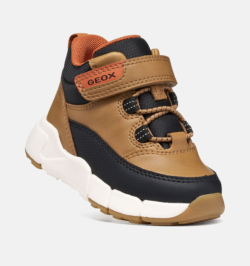 Geox Flexyper Baskets montantes en Jaune pour gar&ccedil;ons (377714) - pour semelles orthop&eacute;diques