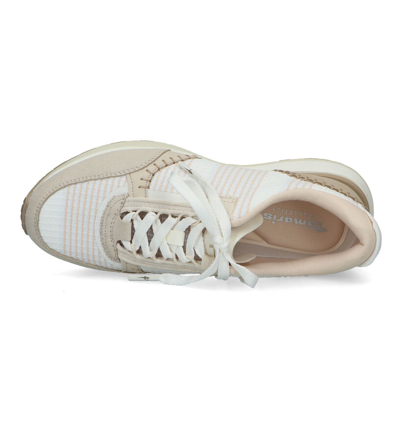 Tamaris Baskets casual en Écru pour femmes (320530) - pour semelles orthopédiques