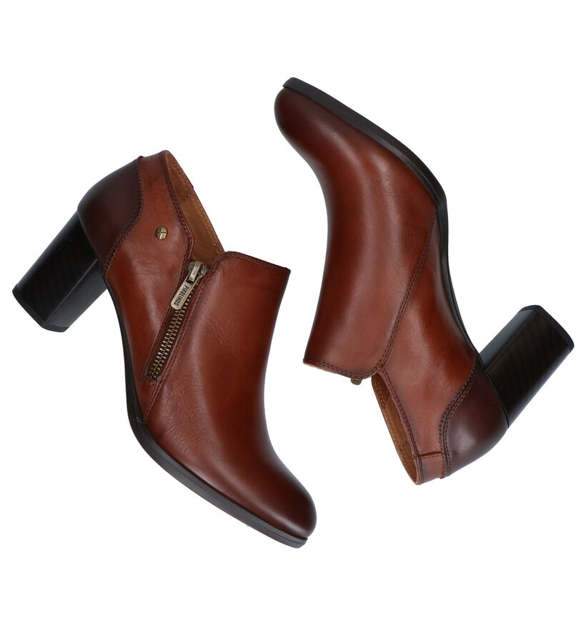 Pikolinos Cognac Enkelpumps in leer (283629)