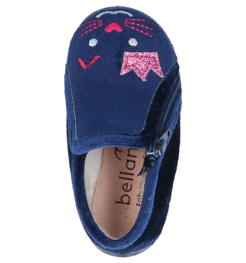 Bellamy Kel Pantoufles en Bleu en textile (262440)