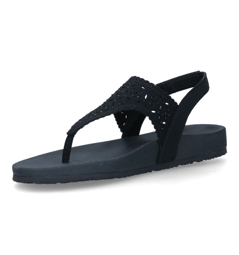 Skechers Arch Fit Zwarte Sandalen in stof (319373)