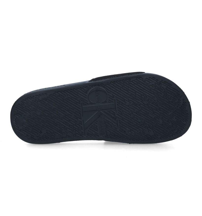 Calvin Klein Slide Monogram Zwarte Badslippers voor dames (321034)