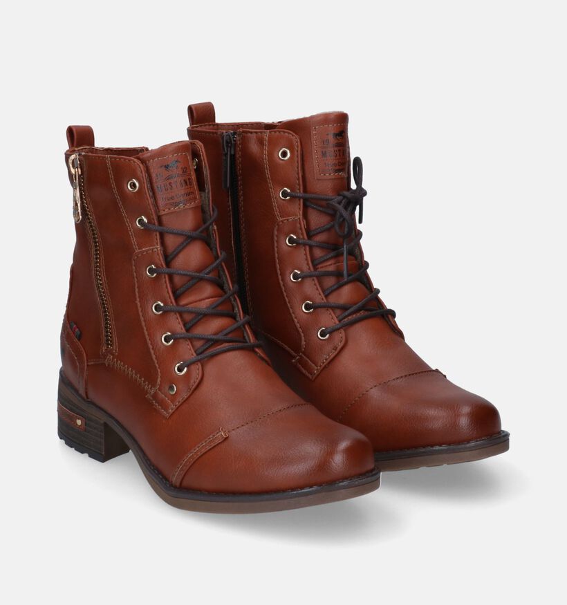 Mustang Boots à lacets en Cognac pour femmes (313787)