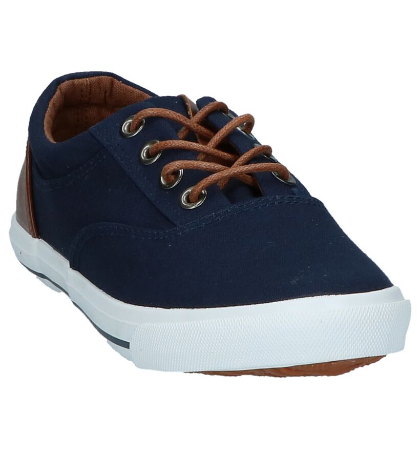 Kaki Platte Veterschoenen Milo & Mila in stof (217983)