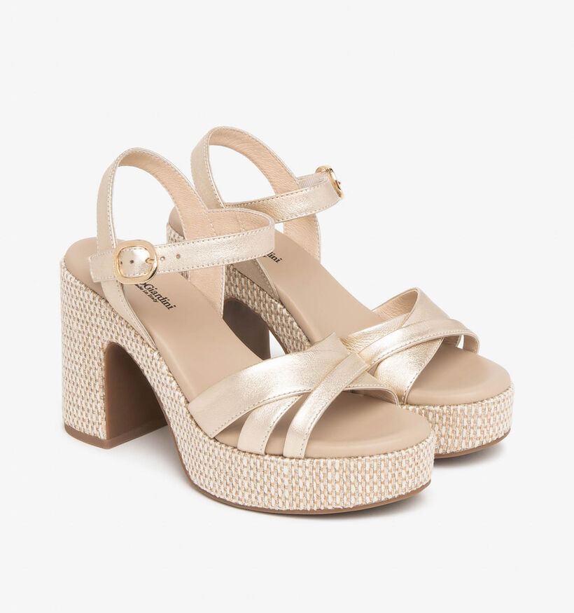 NeroGiardini Gouden Sandalen met hak voor dames (370733)