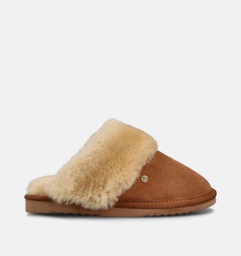 Pantoufles cognac