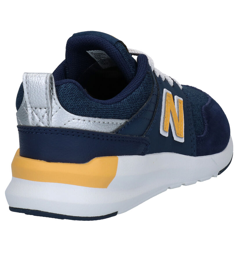 New Balance YS009 Baskets en Bleu en simili cuir (276829)