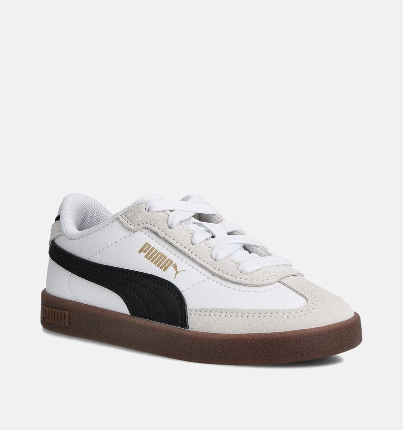 Puma Club II Era Witte Sneakers voor jongens, meisjes (359293) - geschikt voor steunzolen
